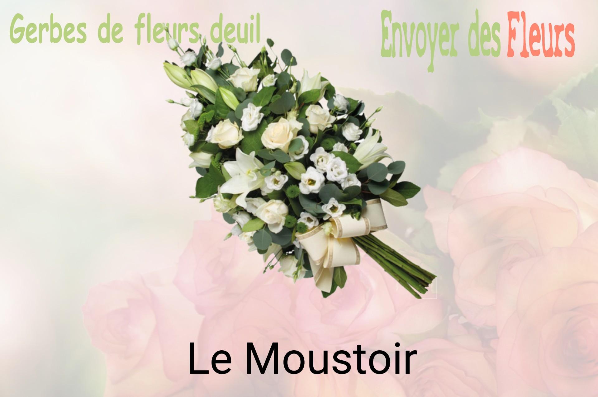 Gerbe de fleurs de deuil livrée à Le Moustoir
